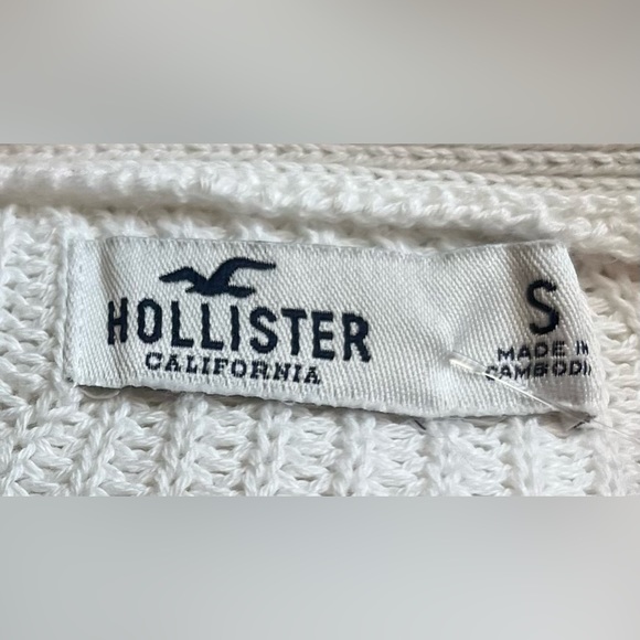 NWT! Hollister Sweater Womens Small White Long Cardigan Open Front Long Sleeves - Picture 5 of 9